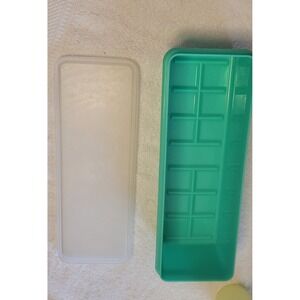 Vtg Tupperware Green Jadite Green Celery Keeper 892-5 Clear Lid 893-1 NO Insert